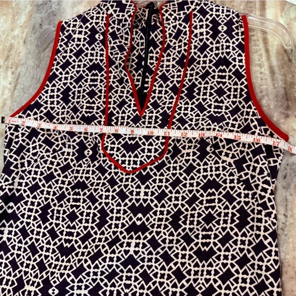 Women’s ELIZA J Navy/White geometric print shift dress- Size 4 - Picture 8 of 9